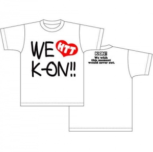 【クリックでお店のこの商品のページへ】【グッズ-Tシャツ】けいおん！！ Tシャツ WE LOVE K-ON！！柄 WHITE L